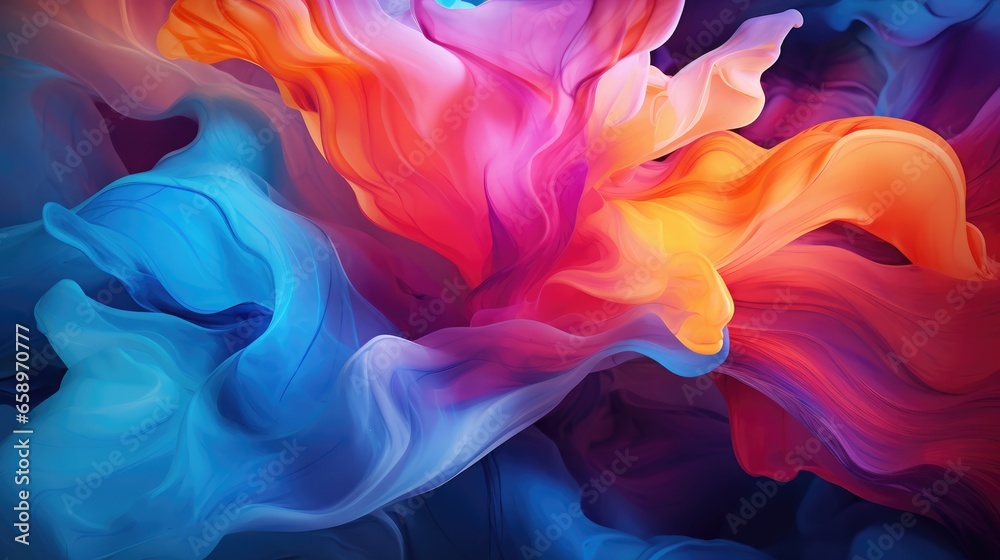 colorfull liquid acrylic paint or fluid bubble flow wallpaper, Abstract background,  AI generative