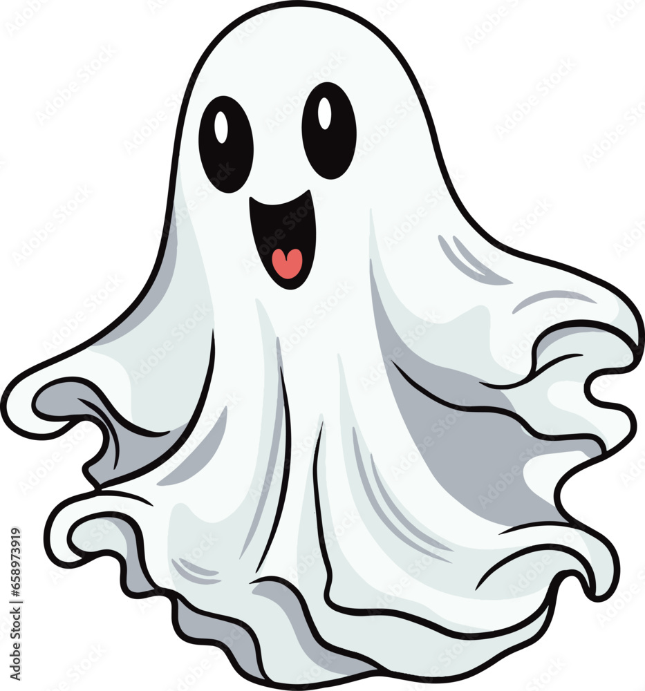 The outline white ghost vector The outline white ghost vector
