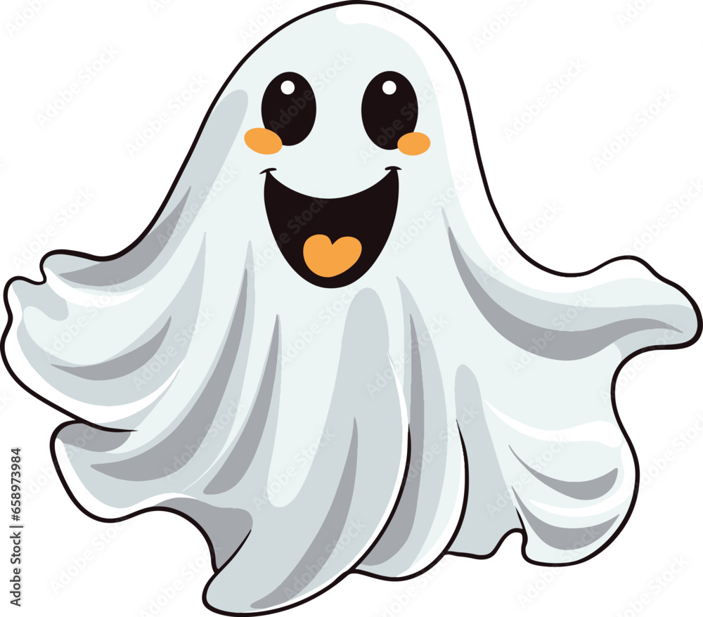 The outline white ghost vector The outline white ghost vector