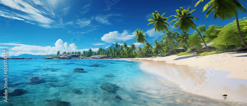 beach with palm trees © Uwe