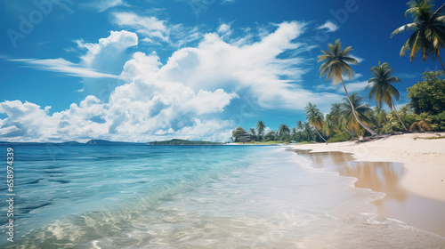 beach with palm trees © Uwe