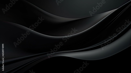 Luxurious Black Wave on Abstract Organic Background: An Elegant and Artistic Design of Smooth Lines