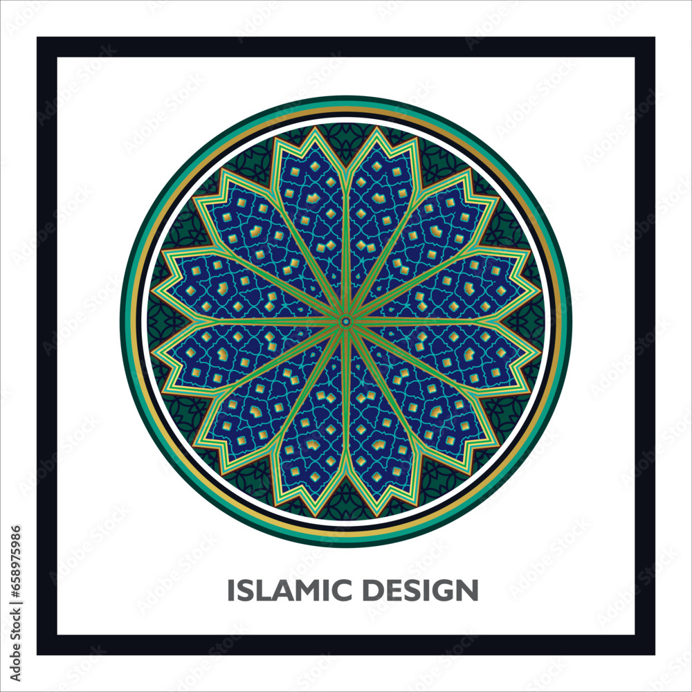 Islamic geometric round pattern designs