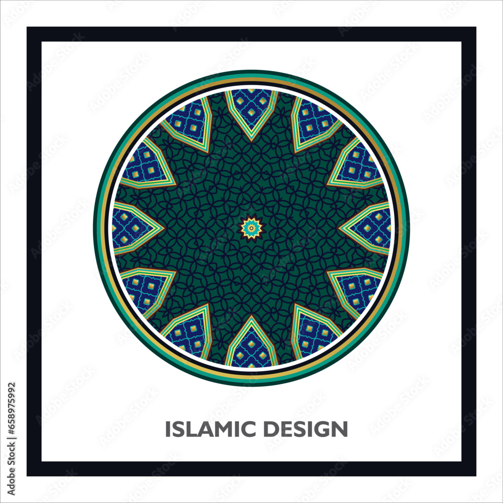 Islamic geometric round pattern designs