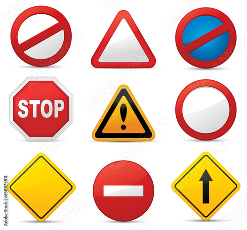 Free Download Road sign set. Vector illustration - GFXLoad