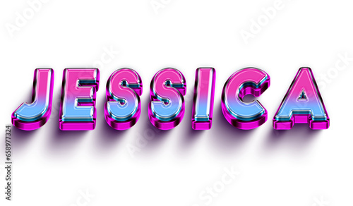 Jessica Colorful 3d Abstract Text name