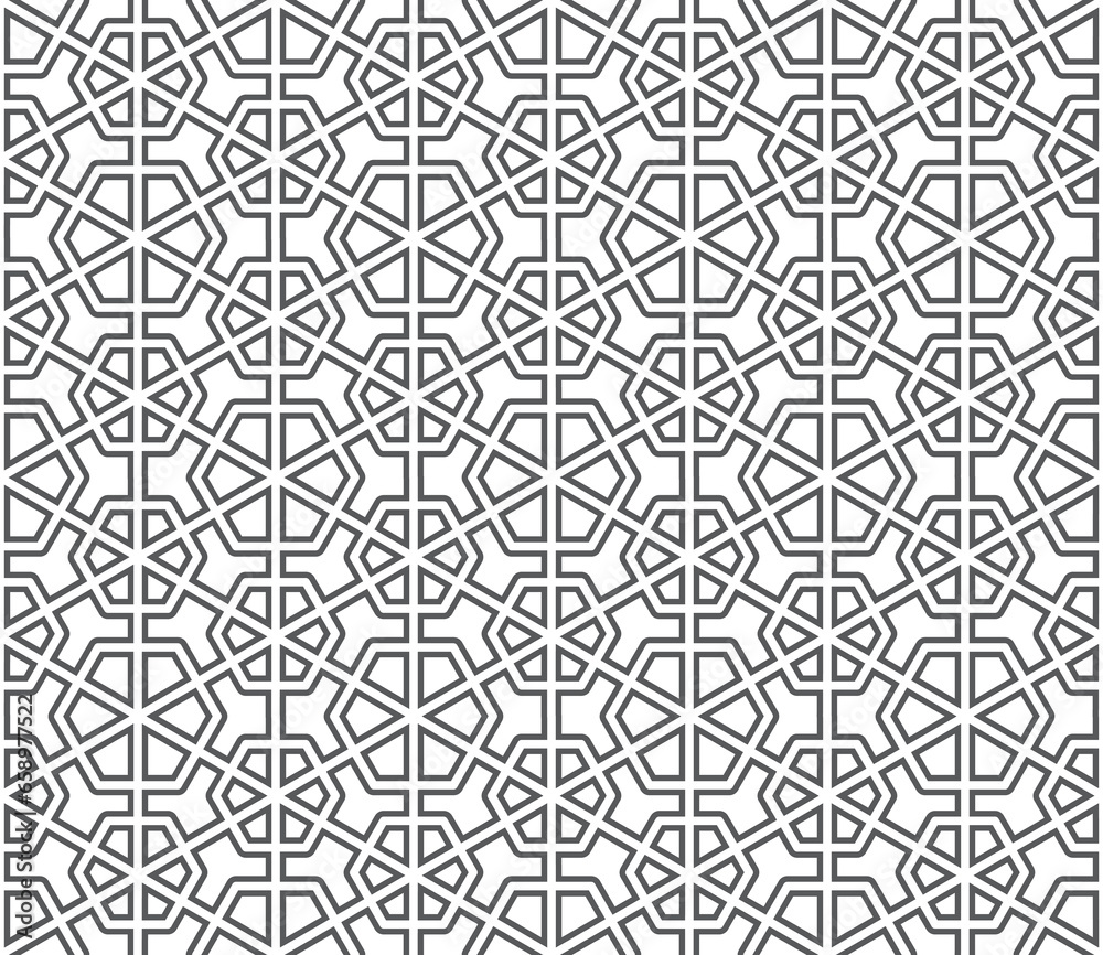 Seamless islamic pattern. Background vector illustration. Seamless girih pattern. Traditional Islamic Design. Mosque decoration element. Seamless geometric pattern. Morocco seamless vector pattern.