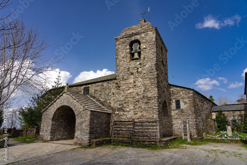 Santa Maria la Real Sanctuary in the beautiful village of O Cebreiro, which is a crossing point on the way of Santiago, Lugo.Spain photo