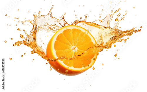 Dance of Orange and Juice in a Captivating Splash on isolated background