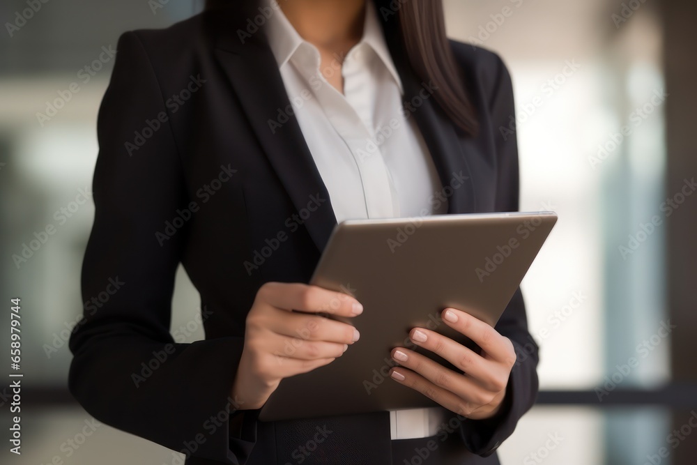 Woman with tablet computer in business concept Woman with tablet computer in business concept