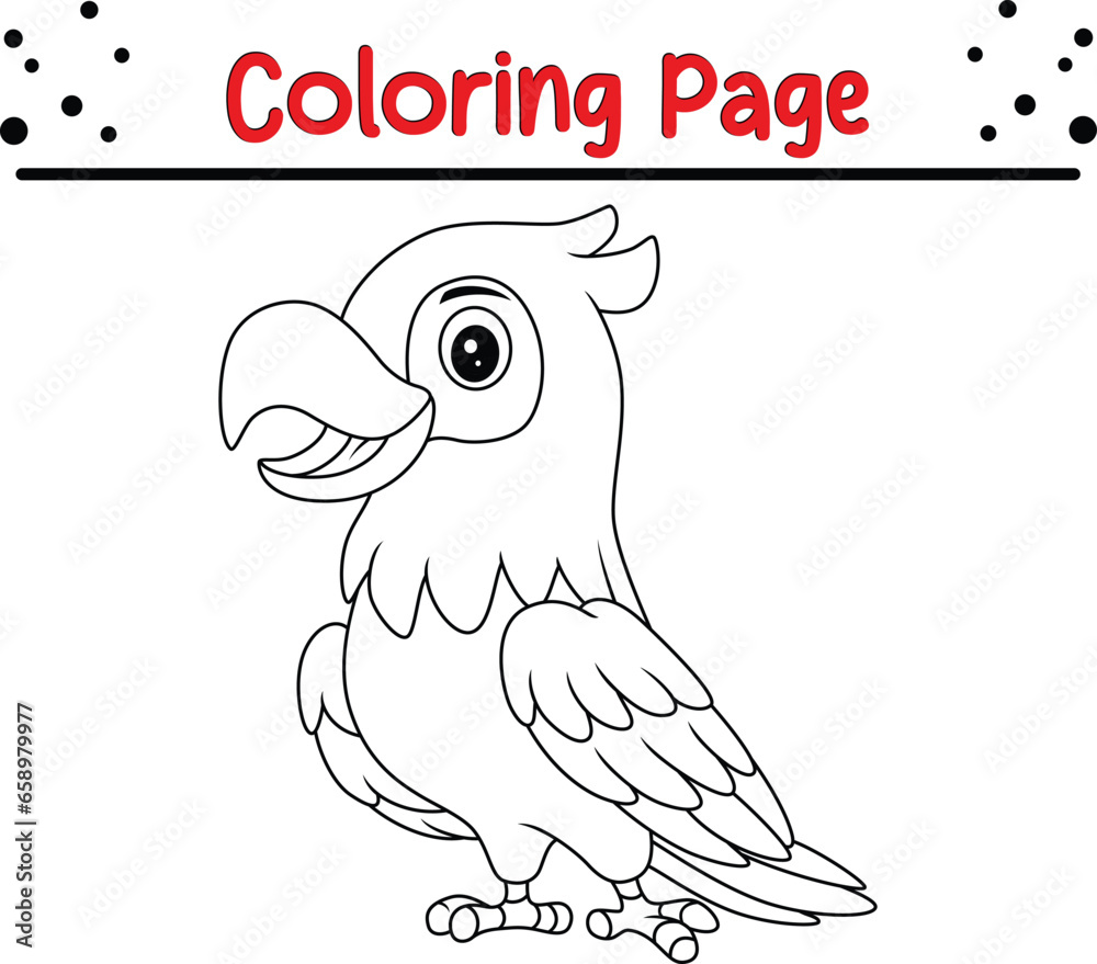 Fototapeta premium Bird coloring page for children.