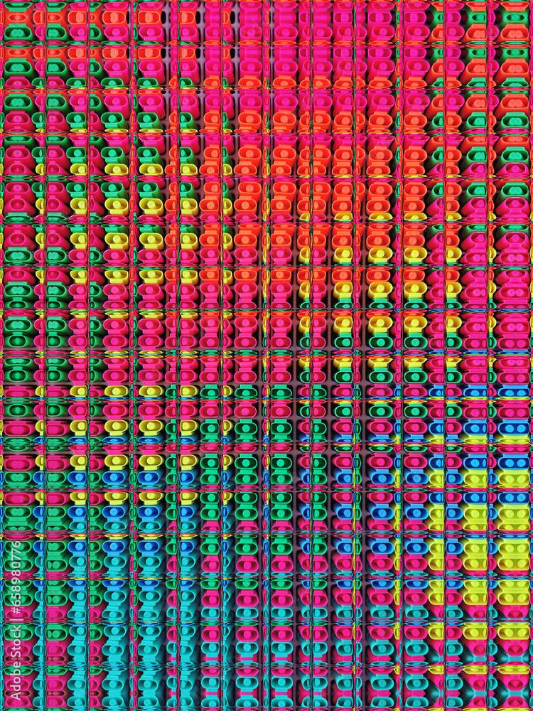 bright and vivid coloured textured grid pattern