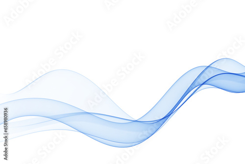 Blue wavy line flow,transparent abstract design element,wave vector.