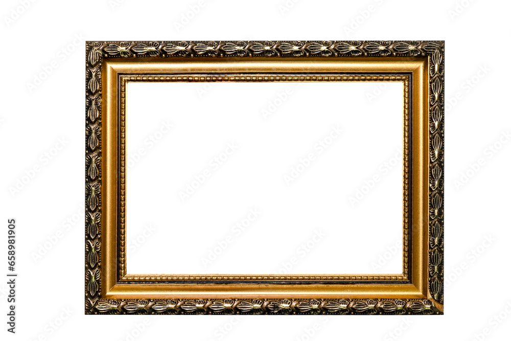 antique golden brown picture frame isolated antique golden brown picture frame isolated