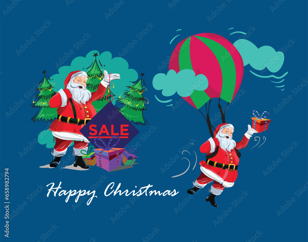 happy Christmas santa illustration vector happy Christmas santa illustration vector