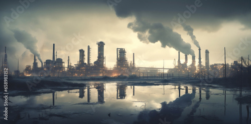 Pollution factory smoke energy refinery industrial production