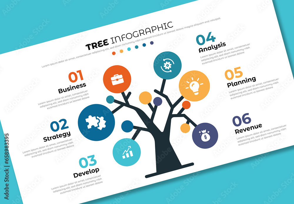 Tree Infographic layout Stock Template | Adobe Stock