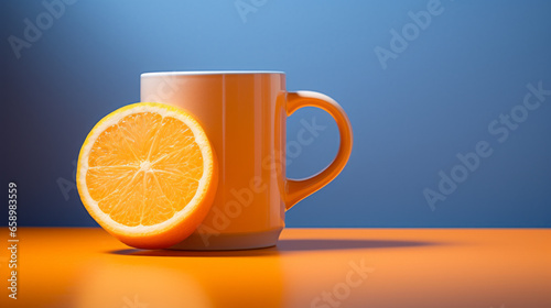 An orange mug photo