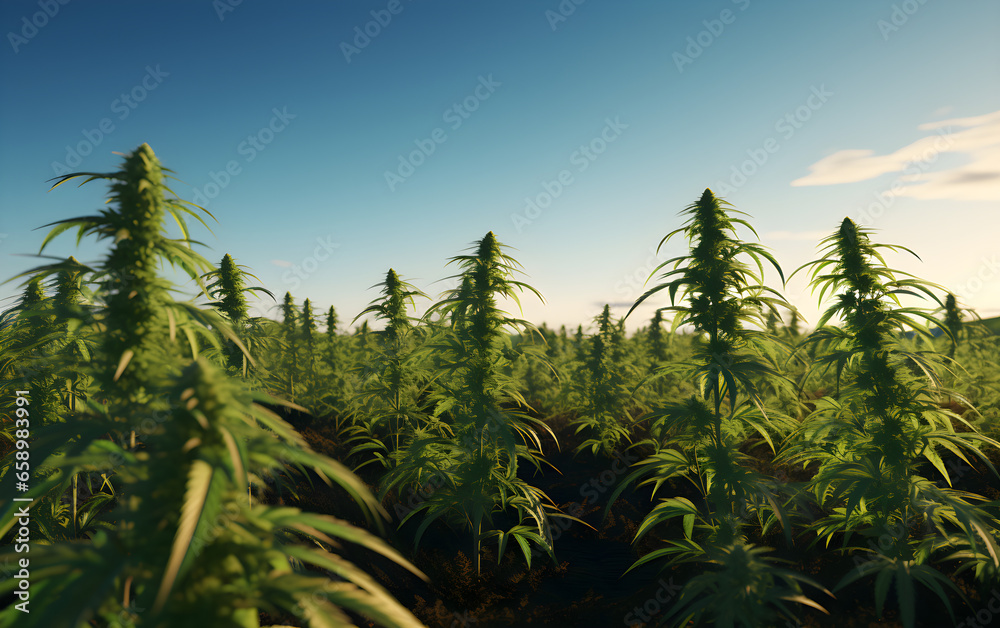 Sommer in der Cannabis Ackerbau - KI generiert Sommer in der Cannabis Ackerbau - KI generiert