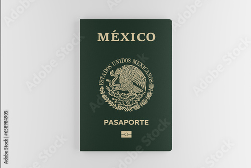 Mexican passport on white background isolated