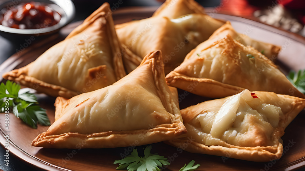 Delicious tasty Samosa with Golden Brown Crust and Savory Filling