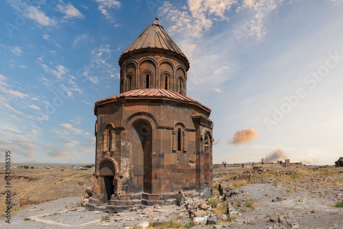  Ani ancient Armenian city ruin and historical Church near Kars, Turkey.