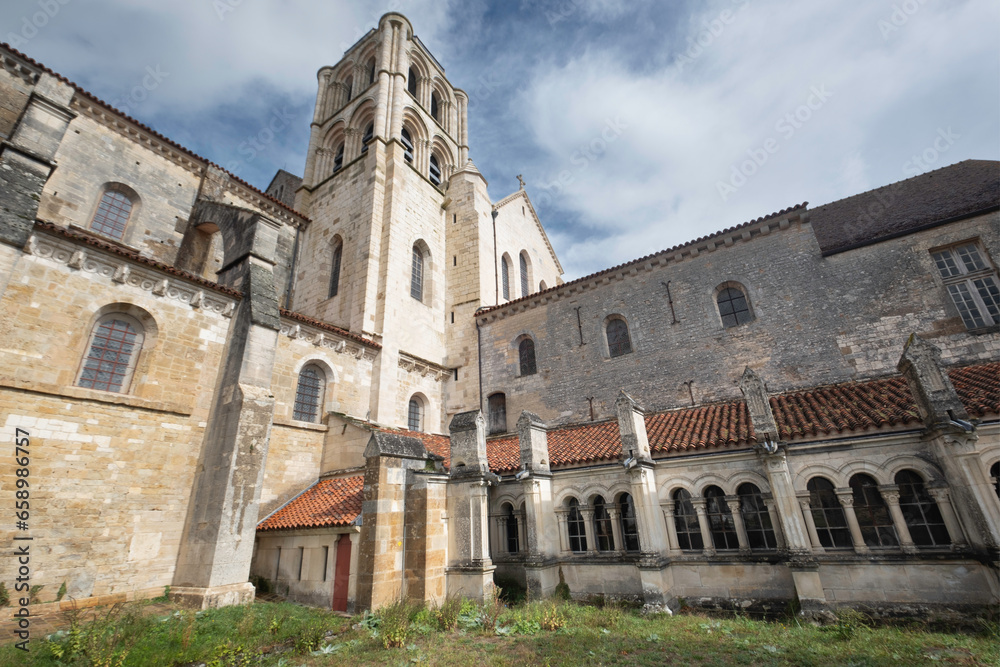 Fototapeta premium The ancient Abbey in Vézelay, Unesco World Heritage, a Benedictine and Cluniac monastery Burgundy, France