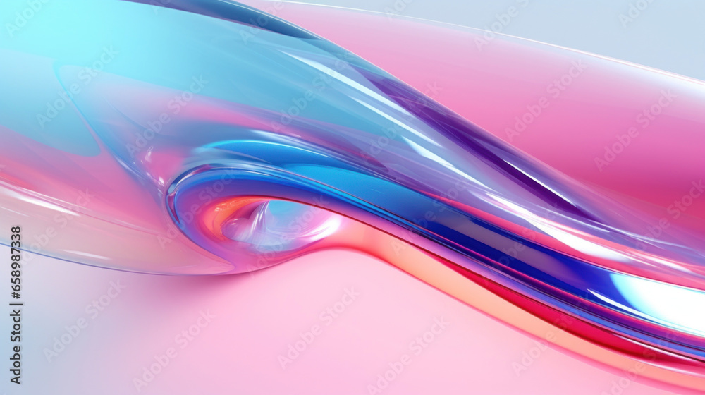 Abstract background with pink and blue glass waves on white background Abstract background with pink and blue glass waves on white background