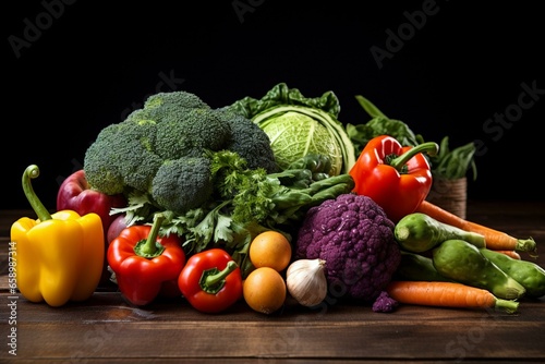 Vibrant veggies empower nourishing brain health. Generative AI © Isabela