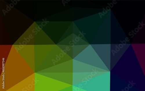 Dark Multicolor  Rainbow vector abstract mosaic pattern. Colorful illustration in Origami style with gradient. New texture for your design.