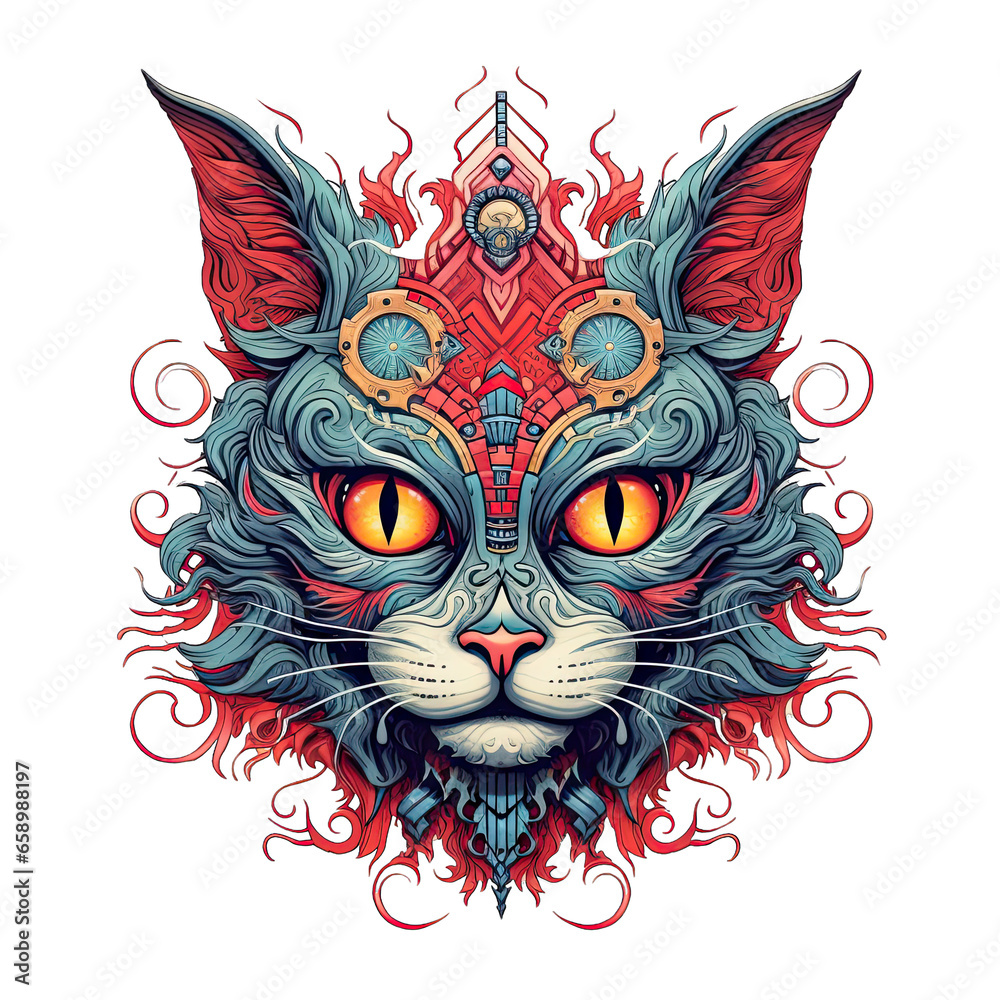 The art of cat lovers expressed through line art. Created by AI. The art of cat lovers expressed through line art. Created by AI.