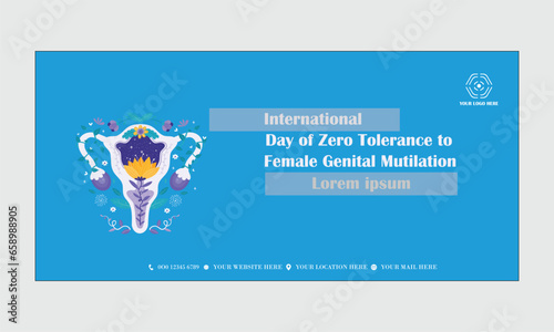 Simple flat victor International Day of Zero Tolerance to Female Genital Mutilation design