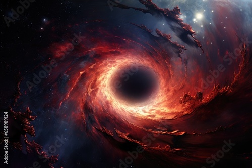 Galaxy in a free space. Elements of this image furnished by NASA, Black hole consuming a nebula, AI Generated