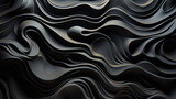 Abstract 3D geometrical formations weaving through the black, muscular fiber.