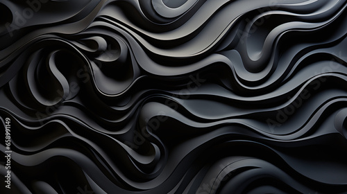 Intricate 3D geometric patterns unfolding within the ebony muscular fiber. © NoOneSaid