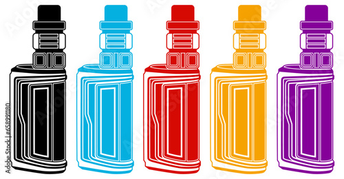 Set vape store icon logo. e-cigarette alternative smoking design vector Illustration