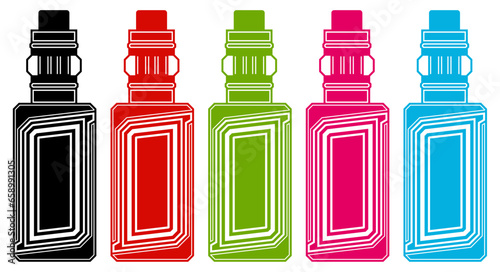 Set collections juice vape icon. Vaporizer electric modern design vector Illustration