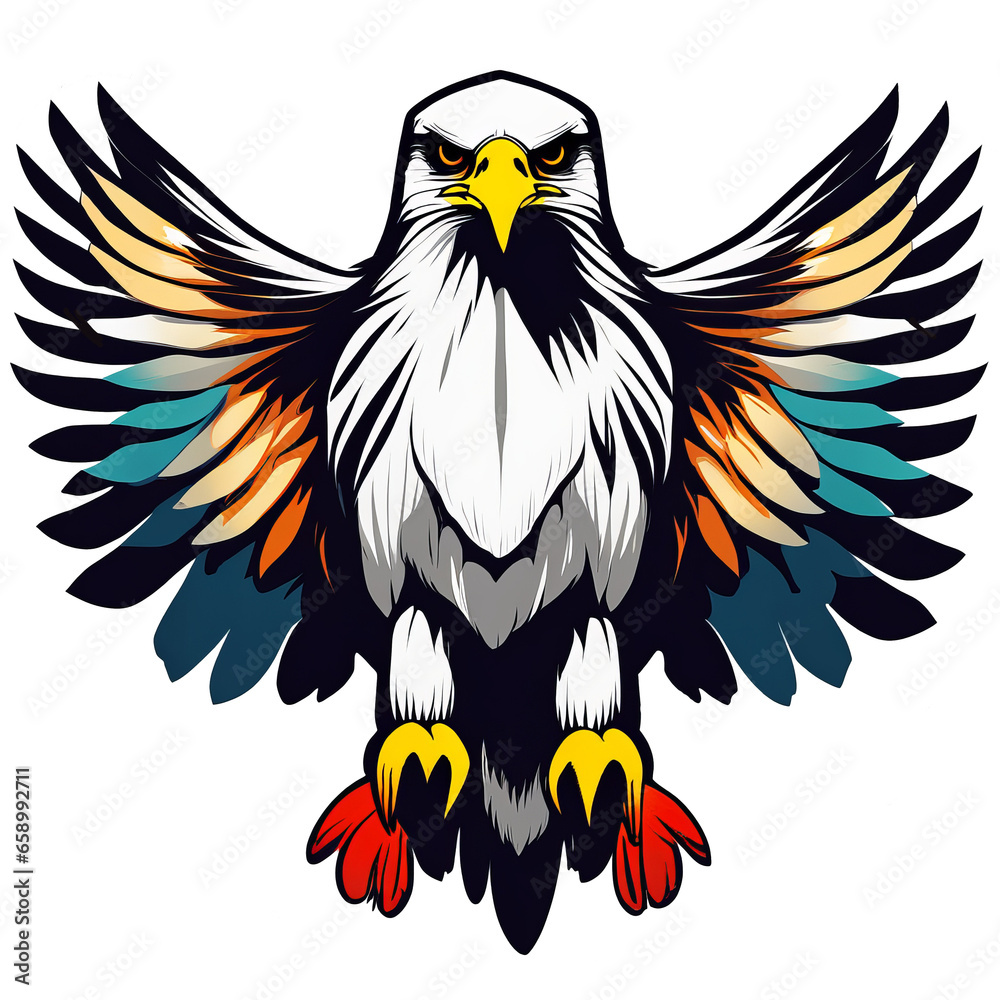Obraz premium White-headed eagle, spread its wings and fly strong.