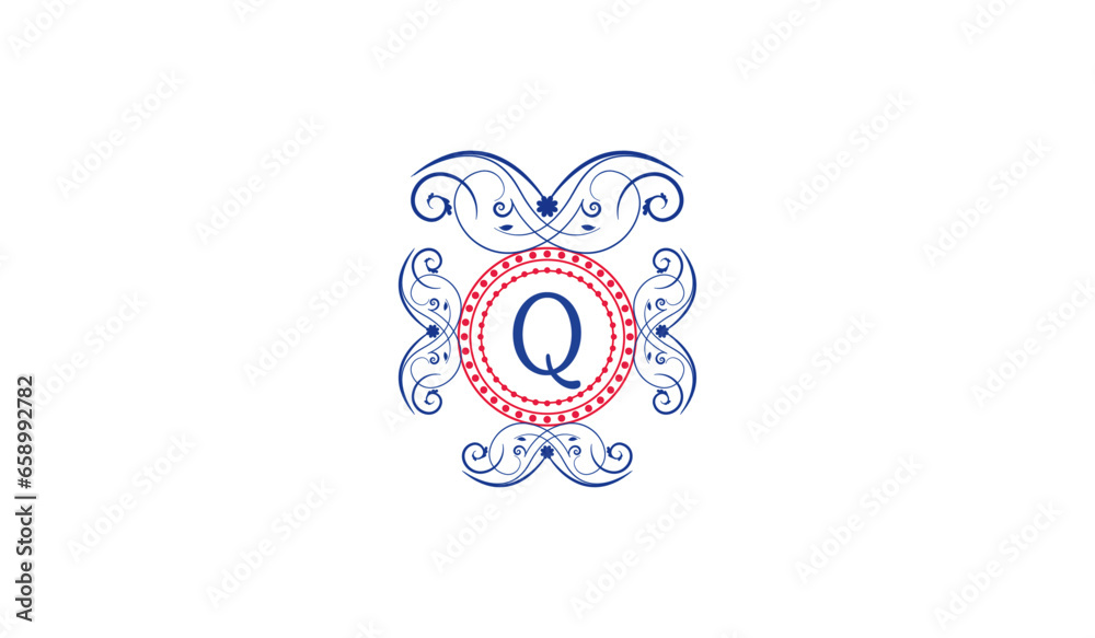 Luxury Blue Butterfly Logo Q