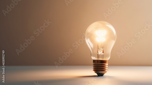 Incandescent light bulb on a white background, energy saving concept