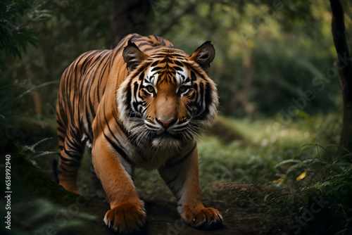 Amazing bengal tiger in the nature.