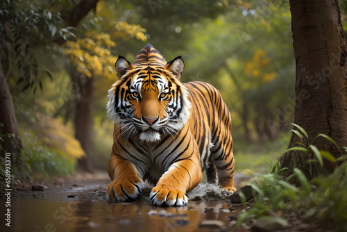 Amazing bengal tiger in the nature.
