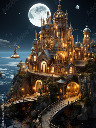 Moonlit Fantasy Castle