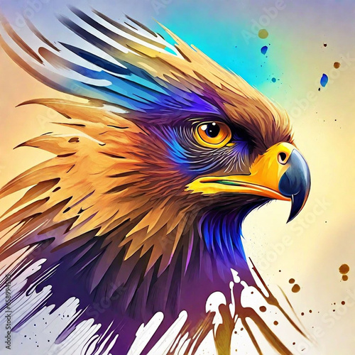 Eagle Logo Colourful Stock Photos And Images: Explore a vibrant collection of eagle-themed logos, perfect for a variety of creative projects. photo