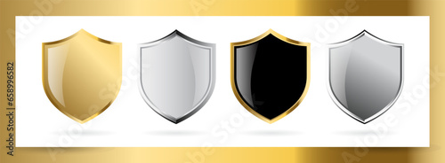 Golden Gradient Shield and rounded shape for design purposes, social media designs, business presentation, and printing vector design element