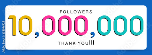Vector Banner Followers Thank you announcement 1 million viewers, follow, fans, greeting, celebration, 2millions