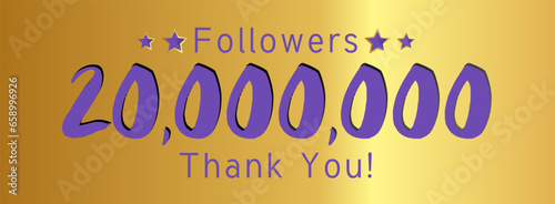 Vector Banner Followers Thank you announcement 1 million viewers, follow, fans, greeting, celebration, 2millions