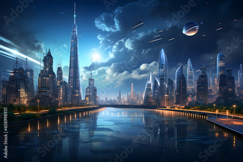A futuristic illustration of New York City