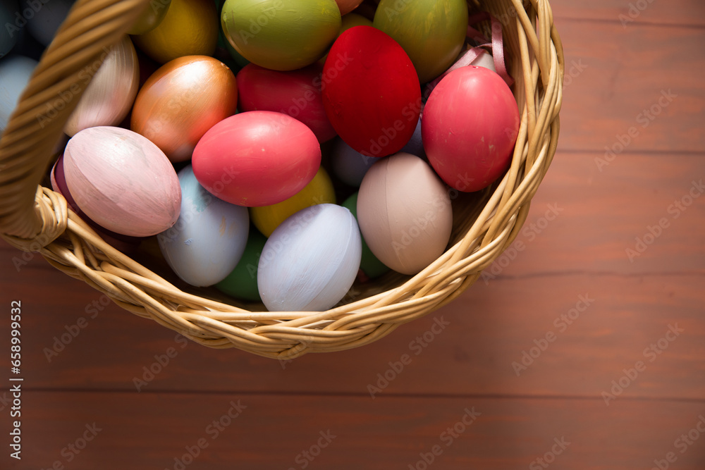 easter eggs in basket easter eggs in basket