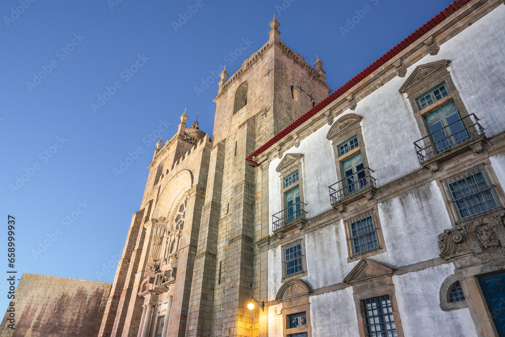 The porto cathedral in Porto, Portugal.